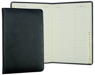 Adressbuch DIN A6+ (gebunden) | Echtleder | PAGLIA schwarz